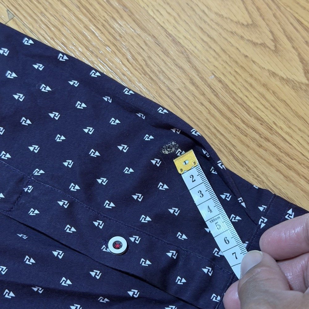 Buttercloth 2XL Regural Fit Purple/blue Button Up Shirt Geometric Flip Cuff NEW - Picture 9 of 10